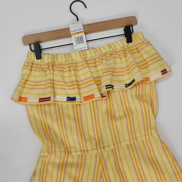 NWT!! KOPAL Rinku Romper Embroidered Ruffle Off Shoulder Vacation Boho Small - Picture 11 of 16